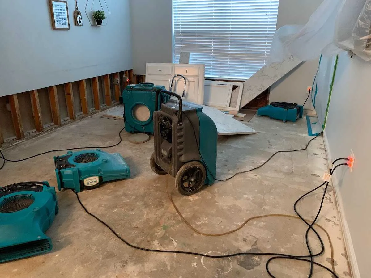 Dehumidifier in flood-cut room for Water Extraction & Removal in Brookings